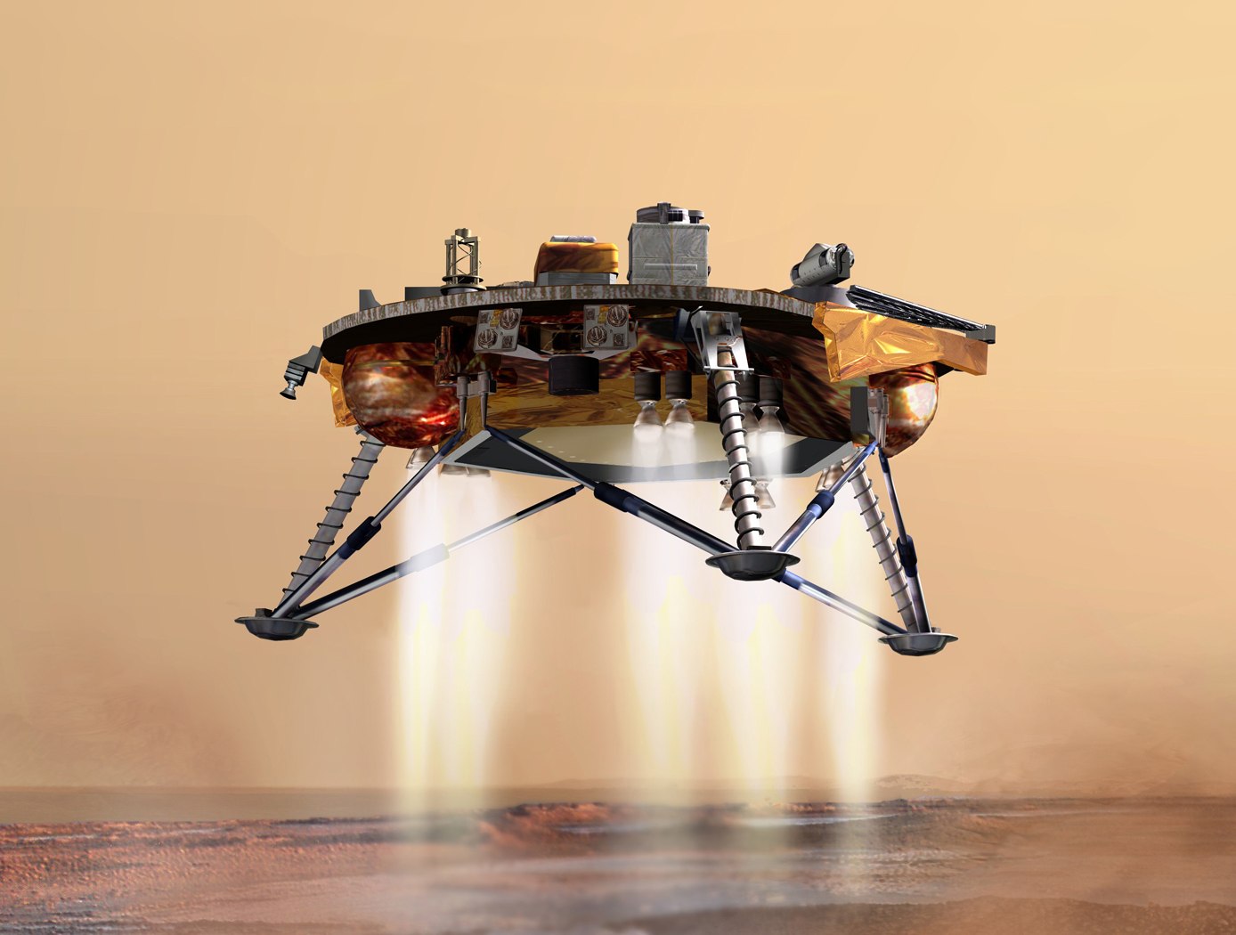 Vehicle landing on Mars